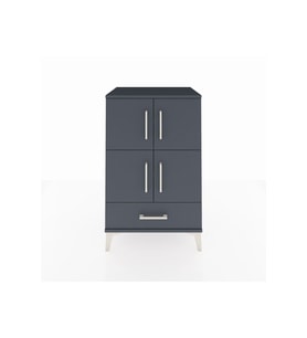 Hyperion Komodin 4 Raflı Tek Çekmeceli 4 Kapaklı 60x44x96 Antrasit-Antrasit