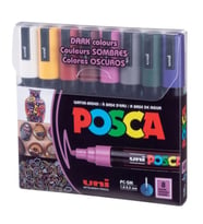 UNİ POSCA SU BAZLI MARKER KOYU RENKLER PC-5M 1.8-2.5 8'Lİ SET