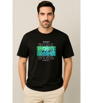 Erkek - Kadın %100 Pamuk Summer Paradise Desenli Baskılı Yarım Kollu Bisiklet Yaka T-Shirt (Lacivert)