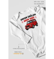 Arkam sağlam abim var Uzun Kollu Çıtçıtlı Bebek Body
