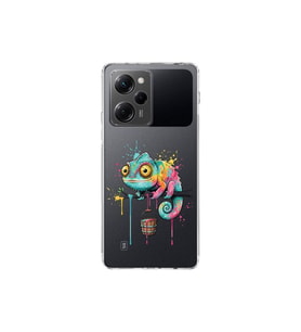 Poco X5 Pro ile Uyumlu Splash Bukalemun Tasarımlı Şeffaf Silikon Kılıf