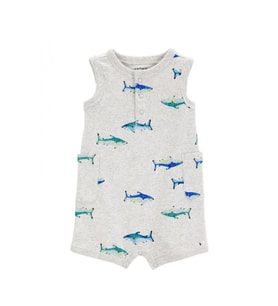 Carter's Erkek Bebek Kısa Tulum 1s475110 Gri