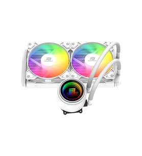 POWERBOOST 240MM CIRCLE 240W PB-LCS-CR240W Rainbow Fanlı AM5-1851p Sıvı Soğutmalı İşlemci Fanı Beyaz