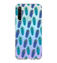PrintiFy Xiaomi Redmi Note 8 ile Uyumlu 1mm Slim Fit Nazar Boncuğu 4 Baskılı Şeffaf  Kılıf