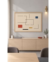 Çerçeve İçinde Çerçeve İnce Çizgi Bauhaus Ahşap Çerçeveli Duvar Tablosu