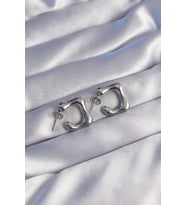 316L Çelik Gümüş Renk Minimal Bubble Küpe - TJ-BKP9042