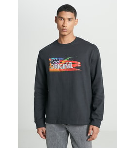 Lee Bisiklet Yaka Sweatshirt Siyah Erkek Sweatshirt L232519001