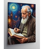 Kanvas Tablo Yaşlı Adam Ve Kitap