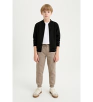 Erkek Çocuk Basic Jogger Paça Okul Eşofman Altı AK-2350 (Bej)