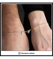 925 Ayar Gümüş Kişiye Özel Mıknatıslı Birleşen Kalpli Sevgili Bilekliği