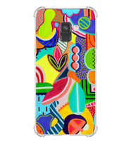 PrintiFy Samsung Galaxy A8 2018 Uyumlu Retro Color 6 Baskılı Şeffaf Köşe Korumalı Antişok Kılıf