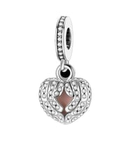 Nur Silver Melek Kanatlı Kalp Gümüş Charm NUR-BL00292