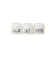 3 Lü Seramik Baharat Seti Beyaz 350 ml