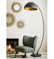 RİOLİGHT RETRO1 RUSTİK MAFSALLI HAREKETLİ BAŞLIK METAL LAMBADER KÖŞE LAMBASI ŞAPKA ÇAPI:40CM (Siyah)