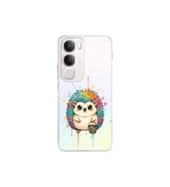 Vivo V29 5G ile Uyumlu Splash Kirpi Tasarımlı Şeffaf Silikon Kılıf