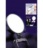 Şarjlı LED Selfie ve Video Işığı, Tripod ve Mandallı, Dimmer Ayarlı