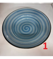 MAKARNA TABAĞI 25 CM SERAMİK (Mavi)