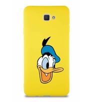 Samsung Galaxy J7 Prime 2 Soft Premier Kapak Donald Duck-A Tasarımlı Silikon Kılıf - Sarı (Şeffaf)