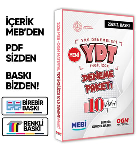 YKS-YDT İngilizce MEBİ OGM Deneme Paketi Güncel 10lu Fasikül (Deneme Paketi) BASKI ÜCRETİ