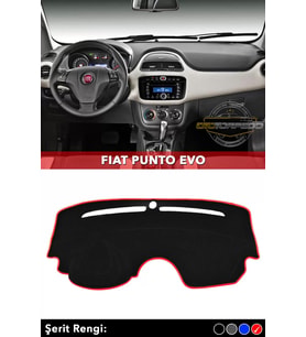 Fıat Punto Evo 3d Torpido Koruyucu Kılıf - Ön Göğüs Panel Kaplama - Kırmızı Şerit