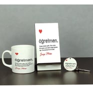 Öğretmenler Günü Hediyesi Üçlü Set (Kupa + Telefon Standı + Anahtarlık)