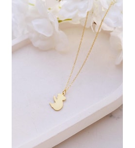 Kişiye Özel 925 Ayar Gümüş Minimalist Koala Figürlü Kolye (Gold)