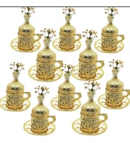 Gold Kahve Fincan, 1x10 Adet Sunum Kahve Fincanlari (Gold)