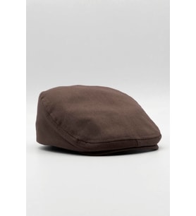 Erkek Düz Pamuklu Acı Kahve Flat Cap Kasket (Kahverengi Koyu)