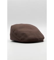 Erkek Düz Pamuklu Acı Kahve Flat Cap Kasket (Kahverengi Koyu)
