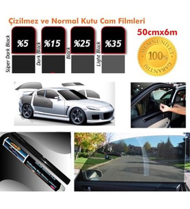 Carub Cam Filmi Kutu 50Cmx6M Çizilmez Super Dark Black Bir Arabalık
