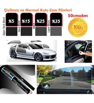 Carub Cam Filmi Kutu 50Cmx6M Çizilmez Super Dark Black Bir Arabalık