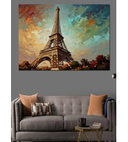Paris Eyfel Kulesi Modern Sanat Dekoratif Kanvas - Mdf Ahşap Tablo