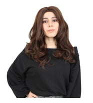 Kahkülsüz Fiber Sen Orta Boy Dalgalı Peruk / Kahve Karamel