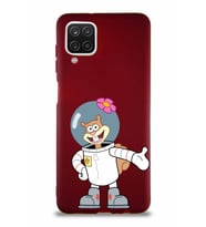 Samsung Galaxy A12 Soft Premier Kapak Sandy Tasarımlı Silikon Kılıf - Mürdüm (Şeffaf)