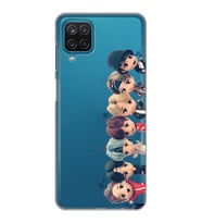 Samsung Galaxy M12 Uyumlu Bts Tüm Karakterler Tasarımlı Şeffaf Telefon Kılıfı