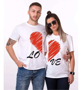 Tshirthane Lo Ve Çizgi Sevgili Kombinleri Tshirt Kombini (Tek Ürün Fiyatıdır.)