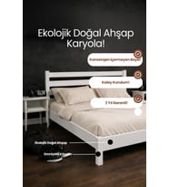 Urban Model Masif Ahşap Karyola Kolay Kurulum Fırınlanmış İthal Sibirya Çamı 140x200 Yatak Uyumlu