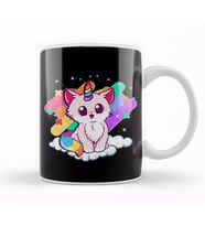 Cute Unicorn Cat Adorable Magical Rainbow Kitty Kupa Bardak Porselen