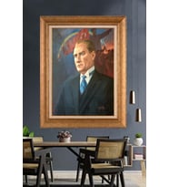 Altın Varaklı Çerçeveli Paspartulu Atatürk Tablo nh141 (Gold)