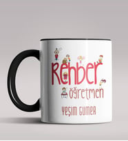 Kişiye Özel Rehber Öğretmen Tasarımlı Siyah Renk Kupa Bardak 3 (Siyah)