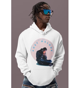 Tasarım Post Malone Rapper Baskılı Unisex Oversize Şarkıcı Hoodie