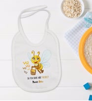 BK Kids Kişiye Özel Sevimli Arı Tasarımlı Bebek Mama Önlüğü - Model 1