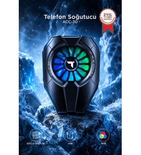 Torima Kablolu Cep Telefon Soğutucu Oyuncu Radyatör Soğutma Fanı ACC30 Siyah