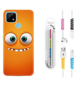 Realme C11 C21 C21Y C25Y C11 2021 Kılıf Kablo Koruma Spiral Silikon Dişlek 1615