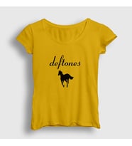 Presmono Kadın Sarı Horse Deftones T-Shirt 380873tt (Sarı)
