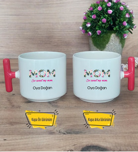 So Sweet Mom Kupa Bardak T Kırmızı Kulplu Anneye Doğum Günü Anneler Günü Hediyesi