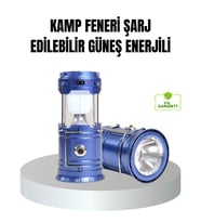 Güneş Enerjili Kamp Lambası Şarjlı Taşınabilir Kompakt Açık Ha Işığı