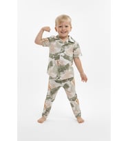 Erkek Çocuk %100 Pamuk ve Gömlek Tarz Pijama Takımı 2-13 Yaş 12687IS MODANINO