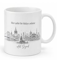 Kişiye Özel Şehir Silüeti Temalı Baskılı Kupa Bardak İsimli Hediye