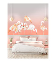 Dreamwall Flamingo Desenli Isı Ve Ses Yalıtımlı Sağlıklı Tekstil Duvar Kağıdı (Çok Renkli)